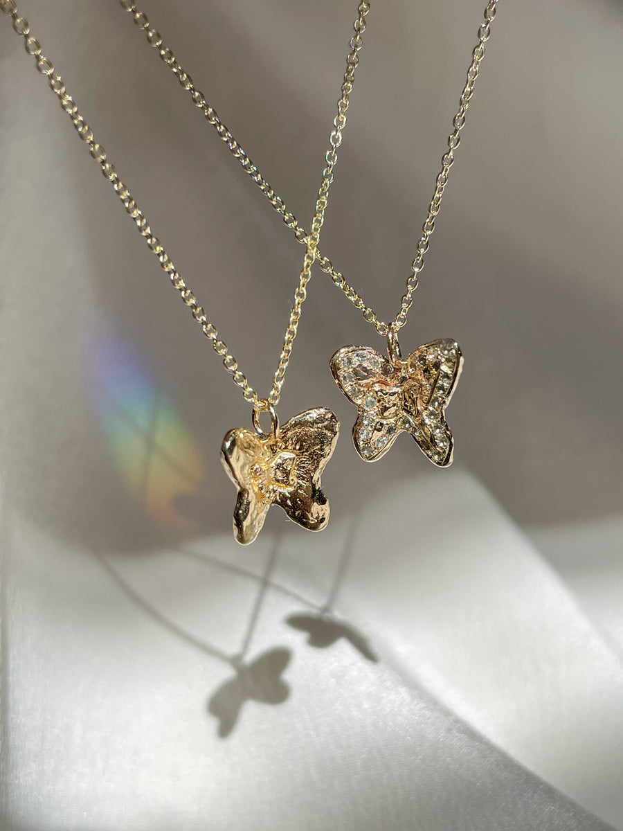 Crystal Butterfly Pendant Necklace – Vivian Grace